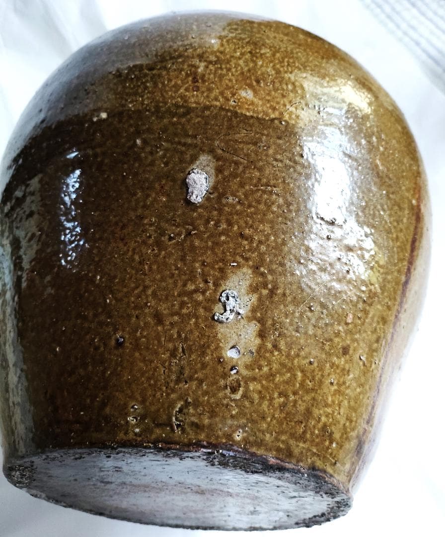 陶器 壺 飴色 骨董 Ag-230