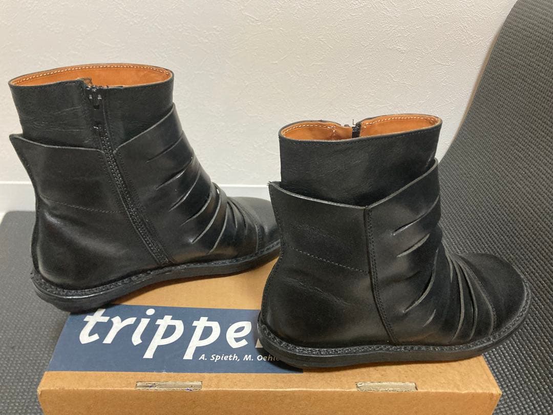 trippen レザーブーツ　黒　ショートブーツ　37