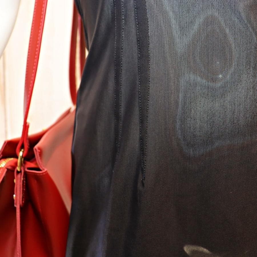 アルベルタフェレッティ シアーワンピース S 黒 深Vネック パーティドレス