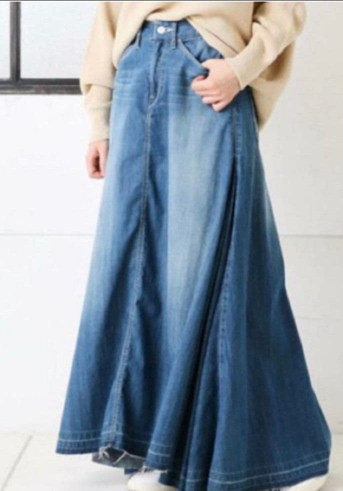 IENA 別注　woadblue デニムマキシスカート　丈お直し済　ジャーナル