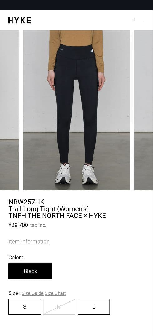 HYKE TNFH ブラックタイツ