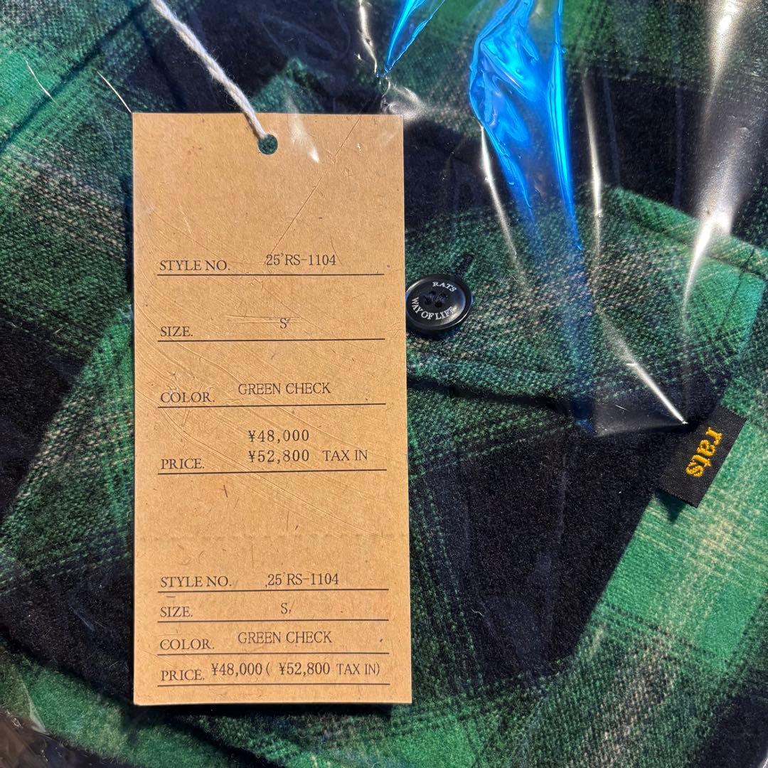 希少 RATS WOOL CHECK SHIRT JKT Sサイズ