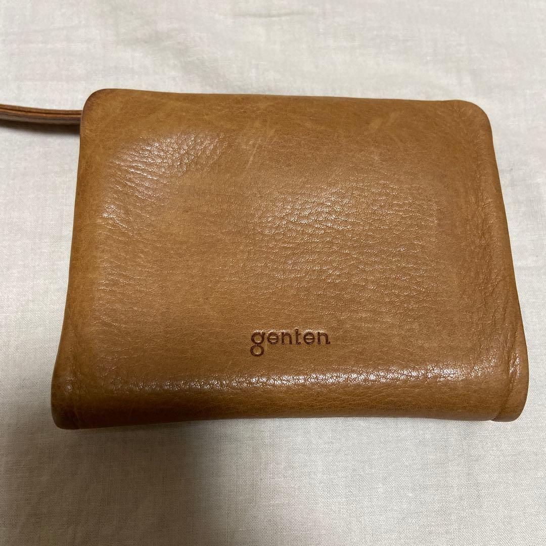 genten ブラウン 二つ折り財布