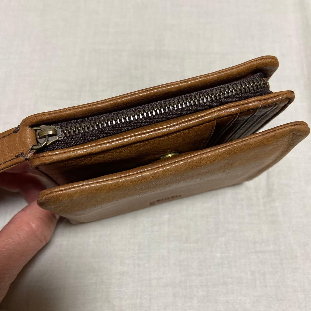 genten ブラウン 二つ折り財布