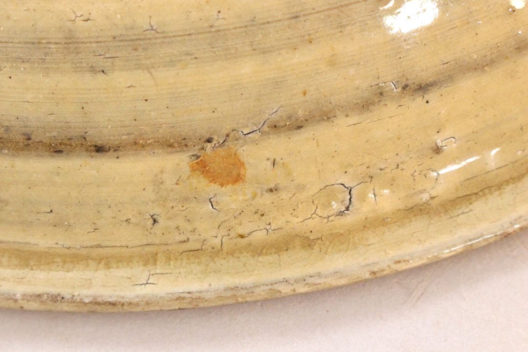 No5152 古瀬戸　草文大皿　直径41.7cm 陶磁器　民藝　古美術　送料無料