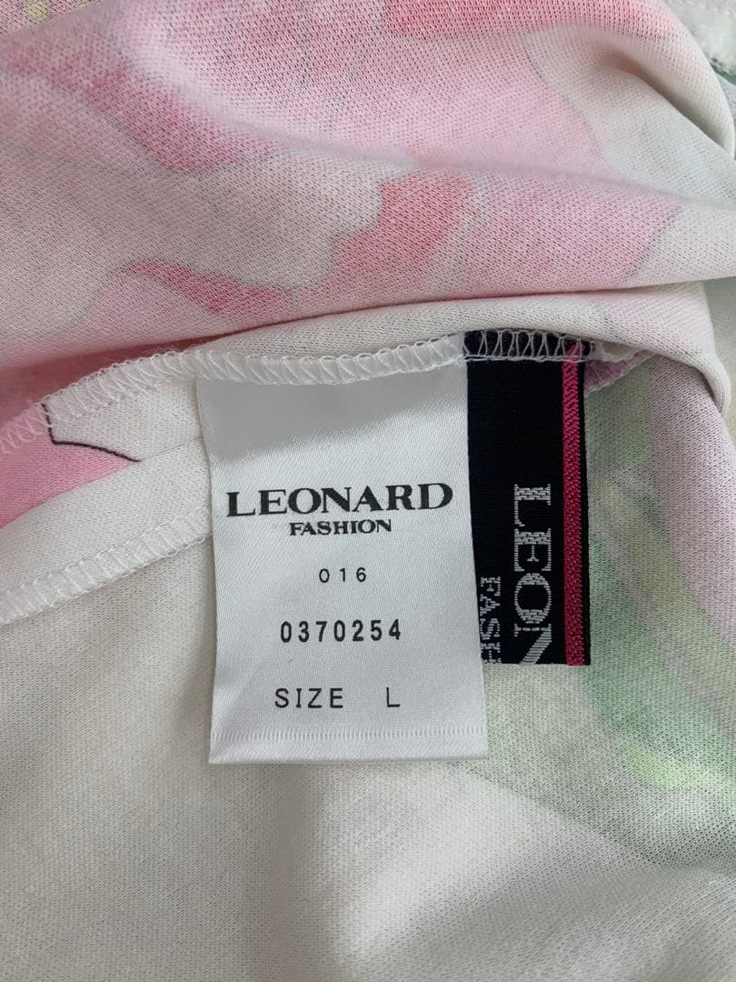 LEONARD レディース花柄レースアップ半袖ワンピース