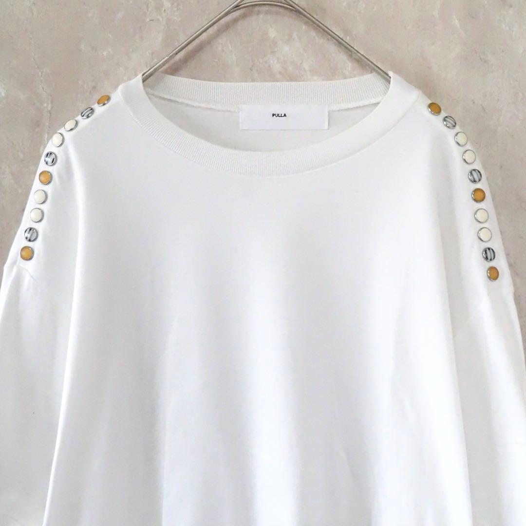 トップス TOGA PULLA stone studs white tshirt