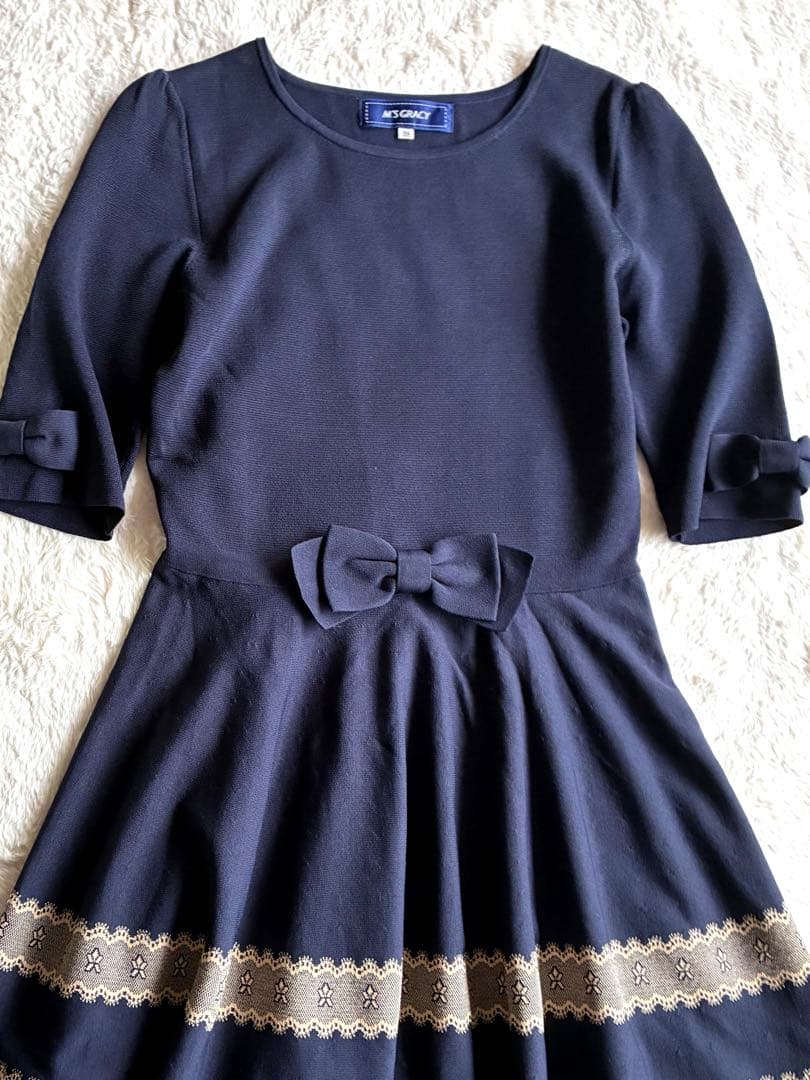 ✨エムズクレイー未使用級✨レース柄ニットワンピース¥33000✨掲載商品✨38