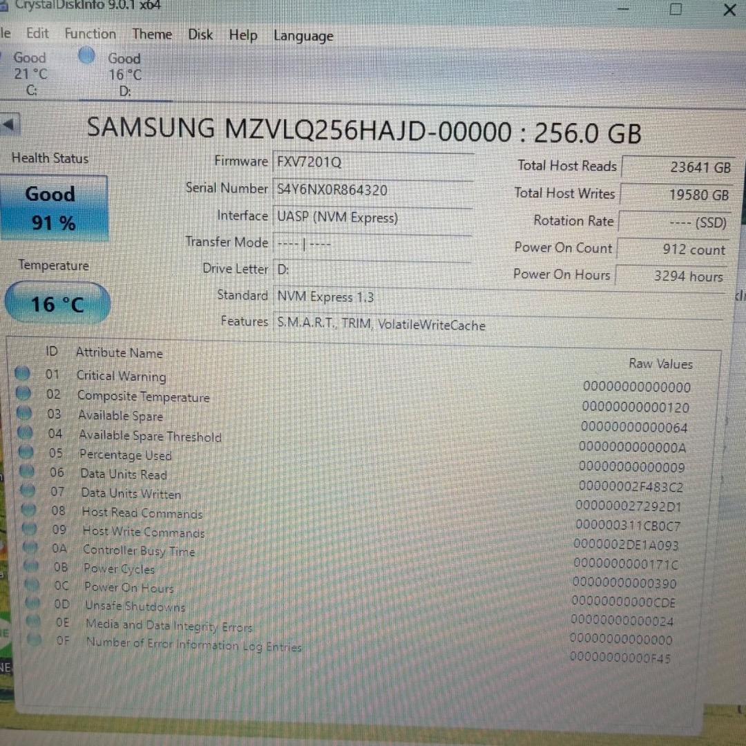 1.Samsung PM991a NVMe SSD 256GB ×3個セット