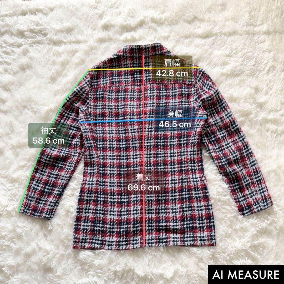 T-JACKET ミックスツイード チェック テーラードジャケット イタリア S