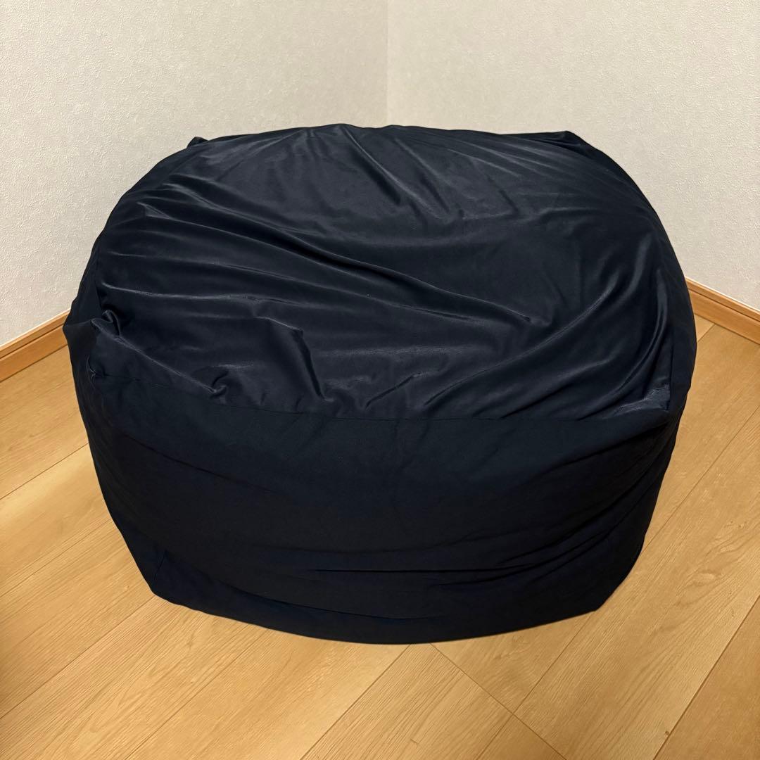 美品　ビーズクッション　ネイビー