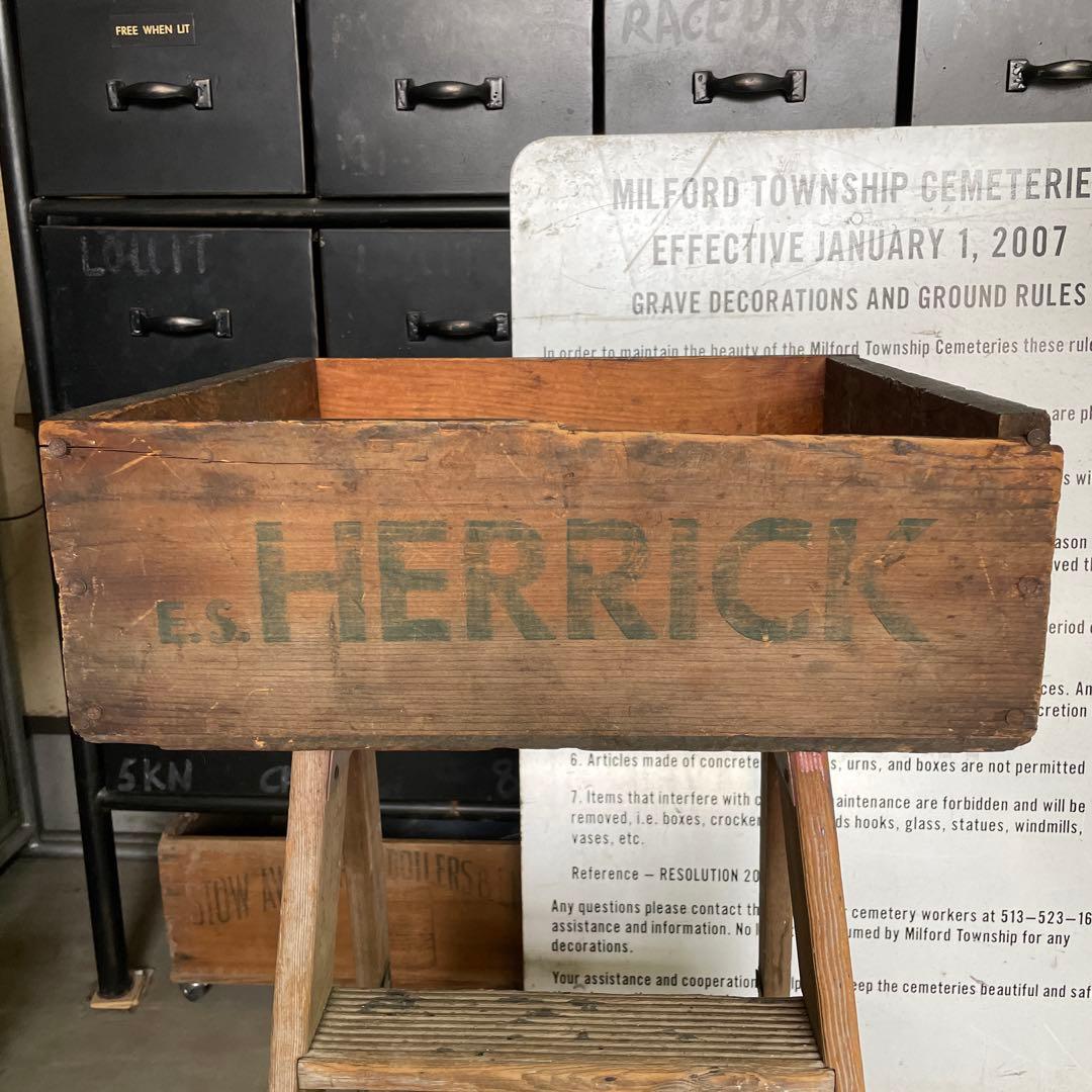HERRICK vintage wooden box ヴィンテージ 木箱