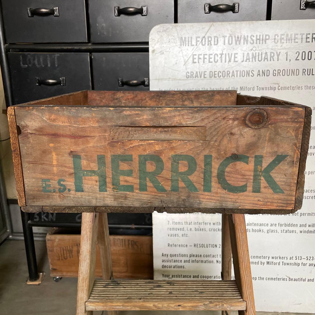 HERRICK vintage wooden box ヴィンテージ 木箱