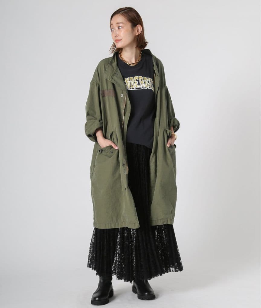 美品 Deuxieme Classe ツイカ ミリタリーコート カーキ