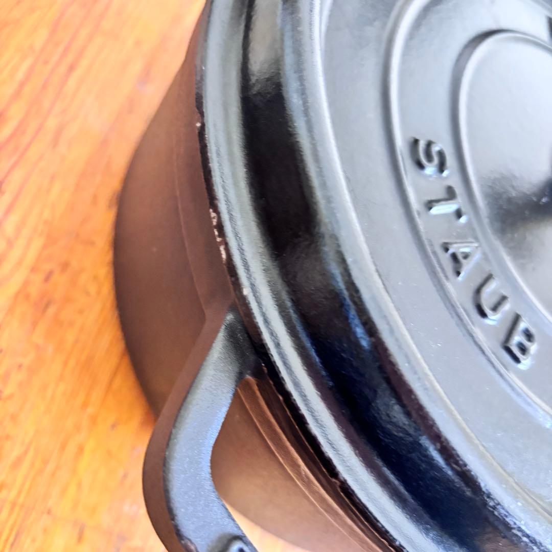 【MAIUSI】【使用感あり】【staub】ココット ラウンド 24cm