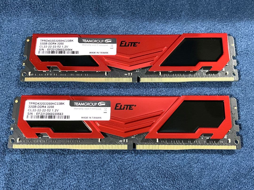 TEAM ELITE DDR4 3200MHz 32GBx2枚(64GB)