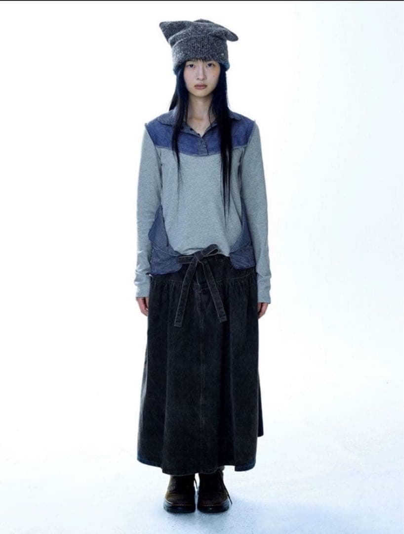 Coyseio puffy cotton skirt チャコール size１