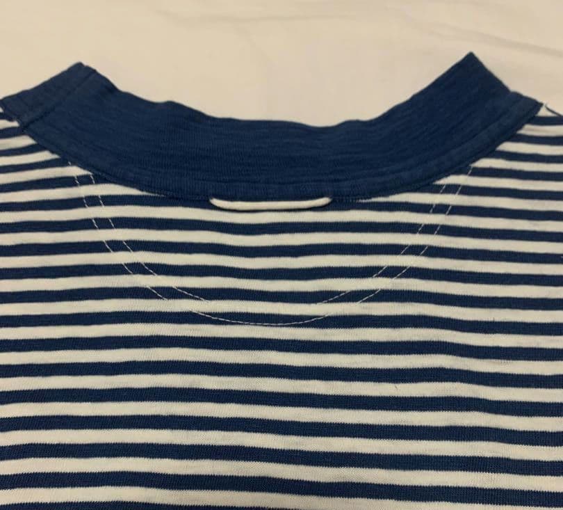45R　ボーダー　Tシャツ　コットン　ロゴ　刺繍　45rpm