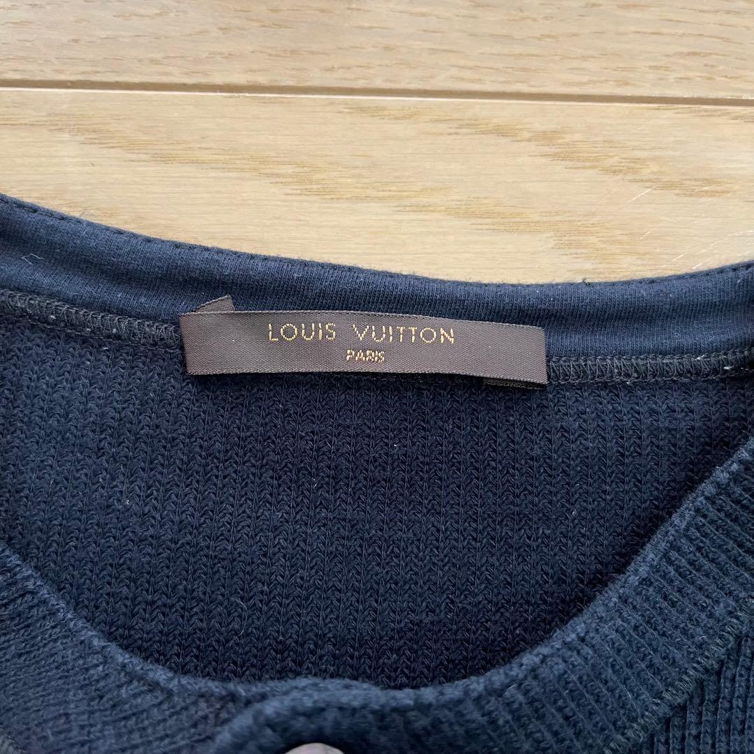 LOUIS VUITTON ニット Tシャツ ワンポイントロゴ ネイビー