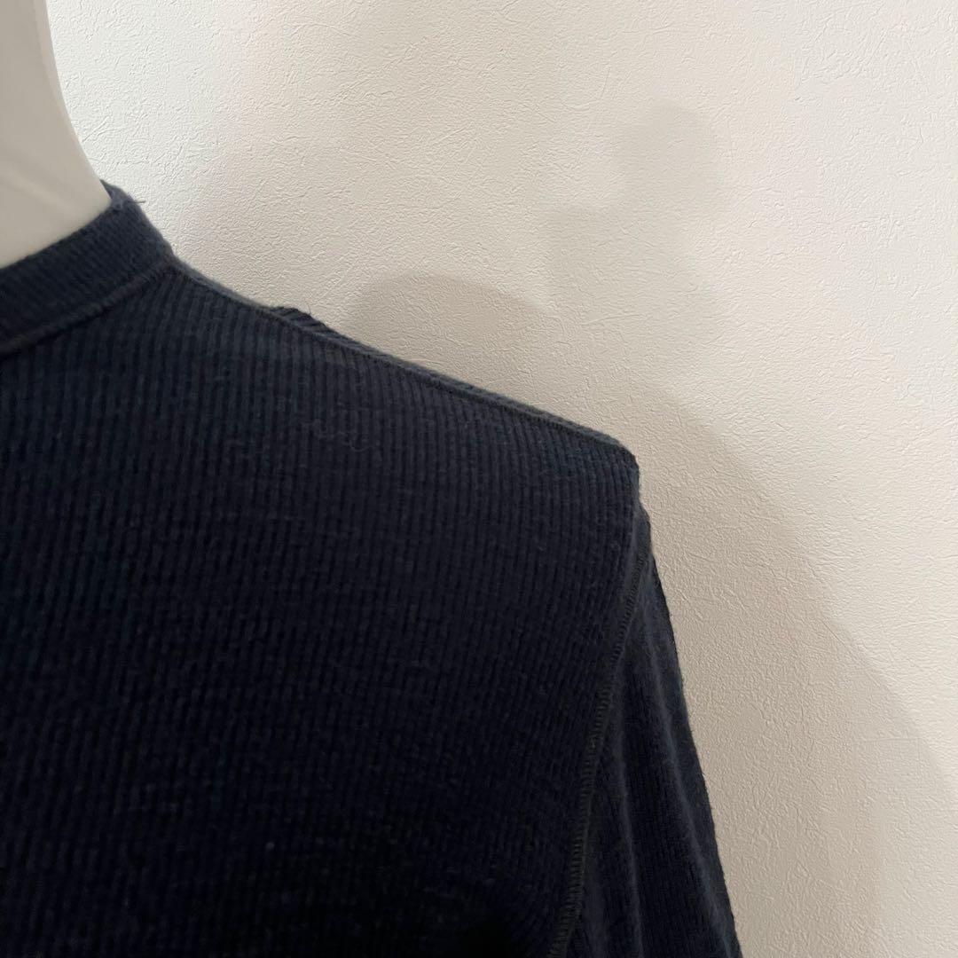 LOUIS VUITTON ニット Tシャツ ワンポイントロゴ ネイビー