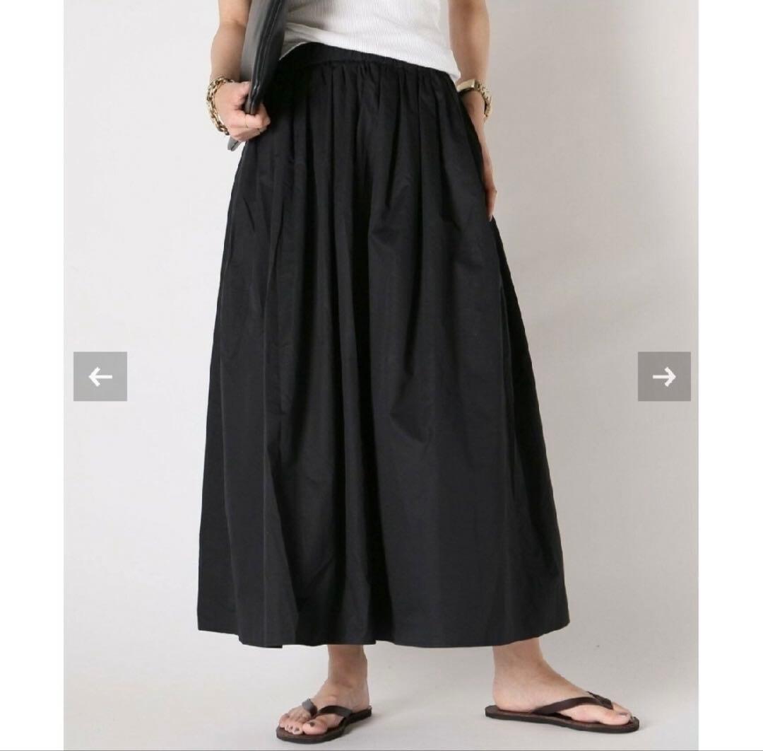 値下げ不可ap studio 購入　コットンサテンギャザースカート　23ss