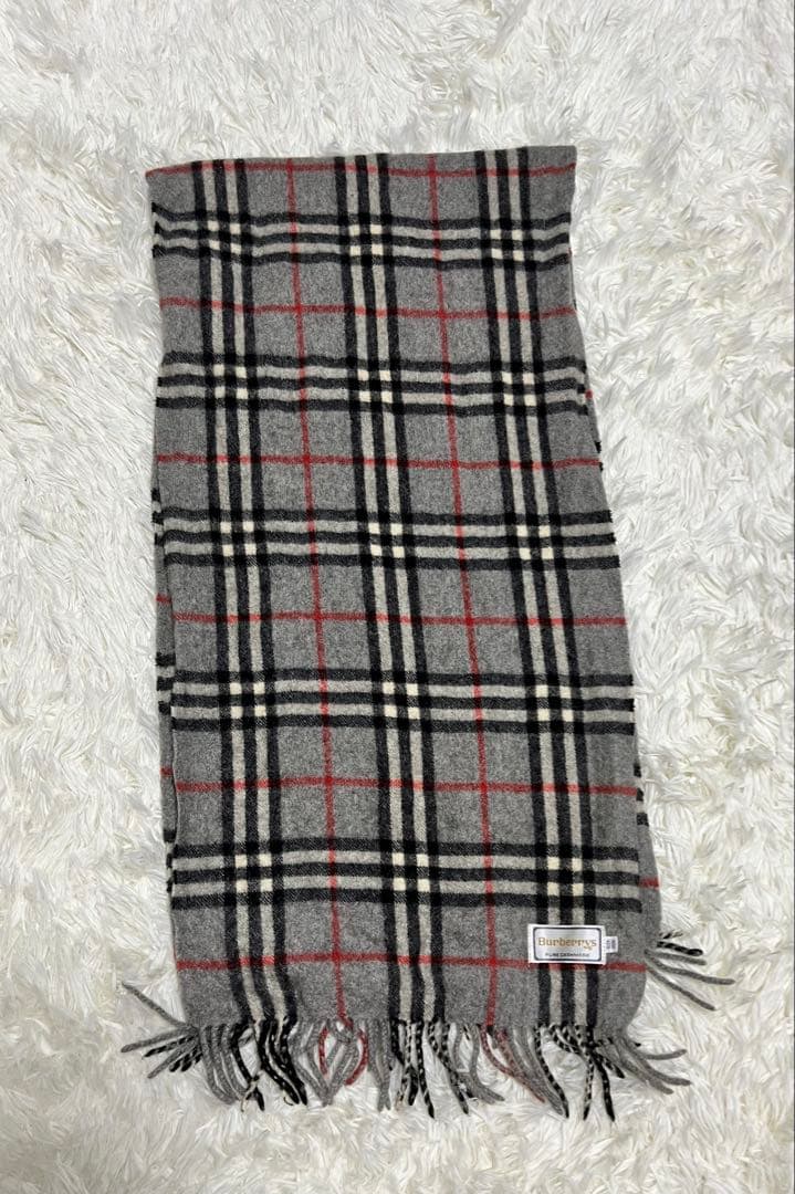 《美品》Burberrys カシミヤ100% チェックマフラー