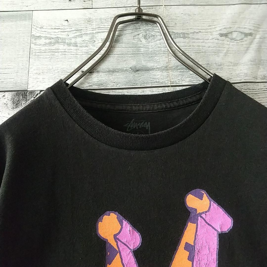 人気☆ステューシー ビッグプリント ショーンフォント クラウン Tシャツ L 黒