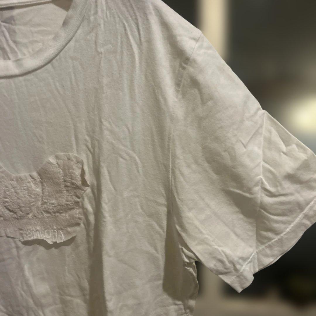 ホワイト Tシャツ テクスチャー ロゴ メゾンマルタンマルジェラ