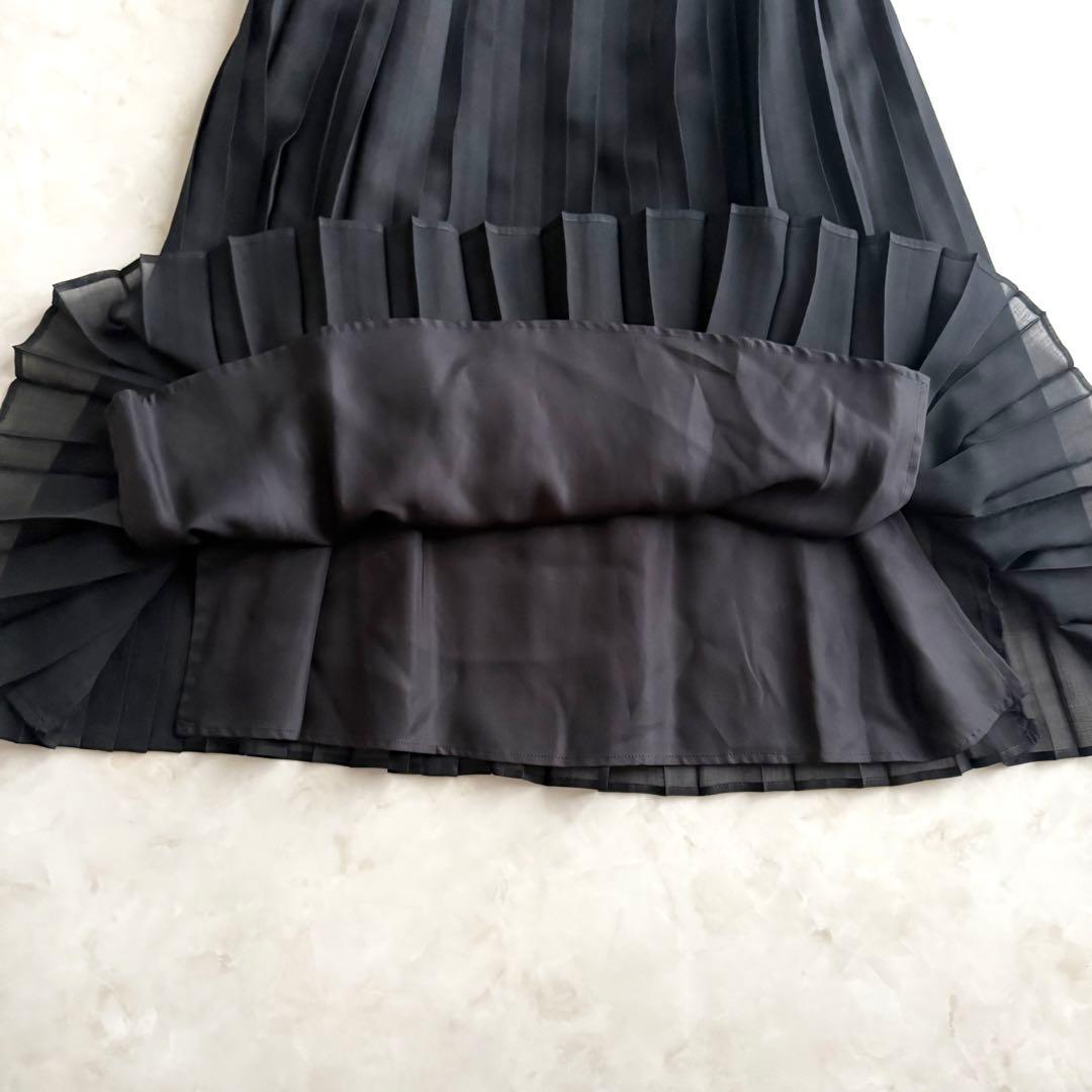 美品✨　オーラリー　プリーツロングスカート　ブラック　ウール混　S 0