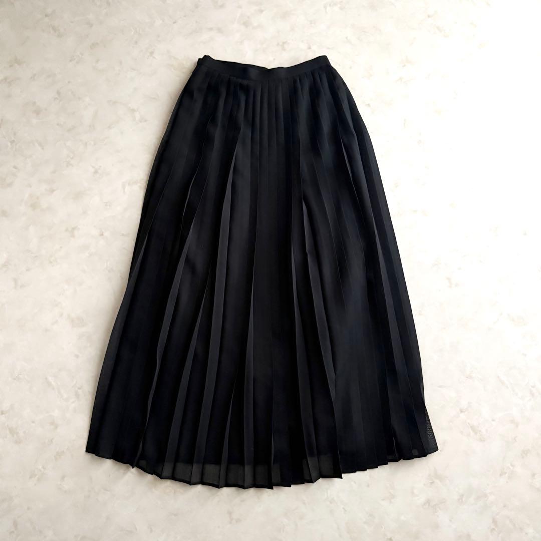 美品✨　オーラリー　プリーツロングスカート　ブラック　ウール混　S 0
