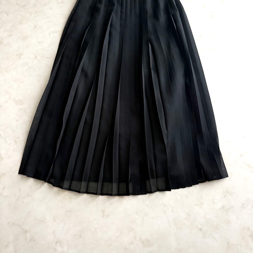美品✨　オーラリー　プリーツロングスカート　ブラック　ウール混　S 0