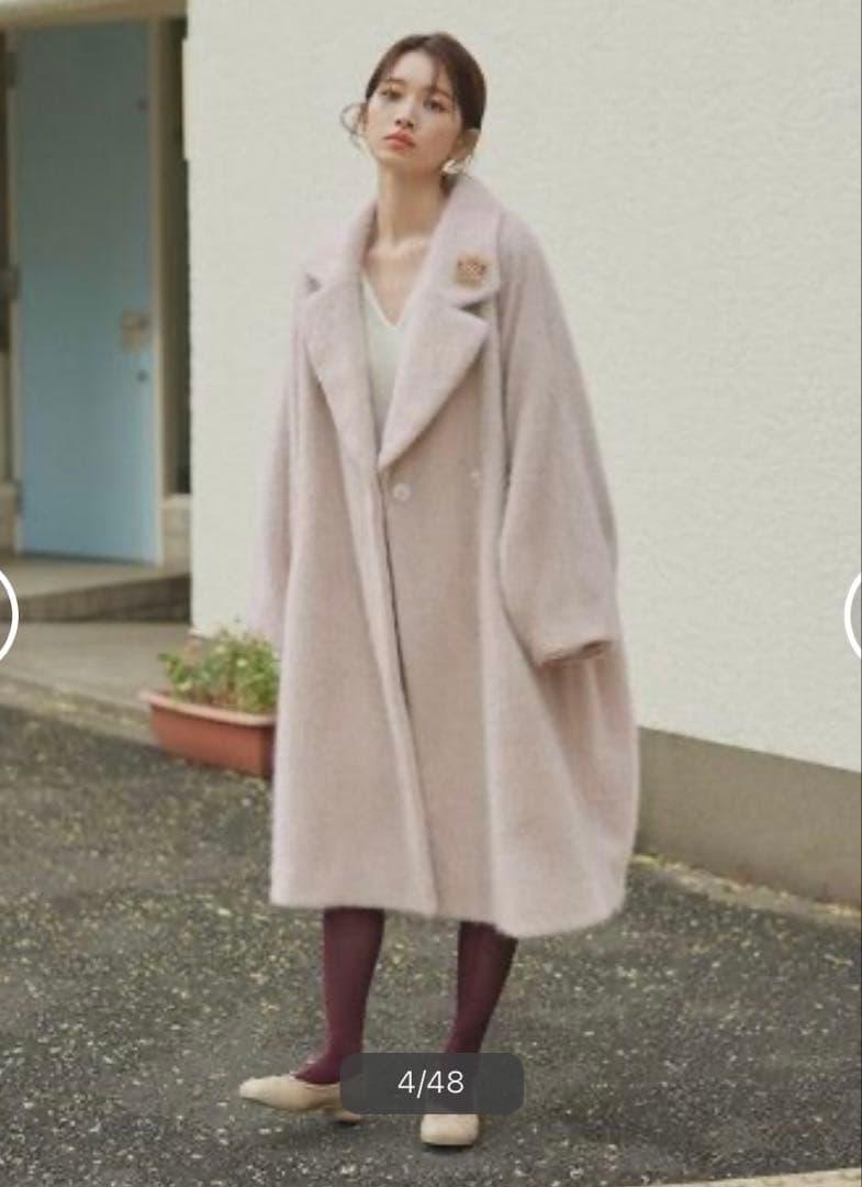 新品　定価29,700円　スナイデル　シャギーコクーンコート　オリーブグリーン