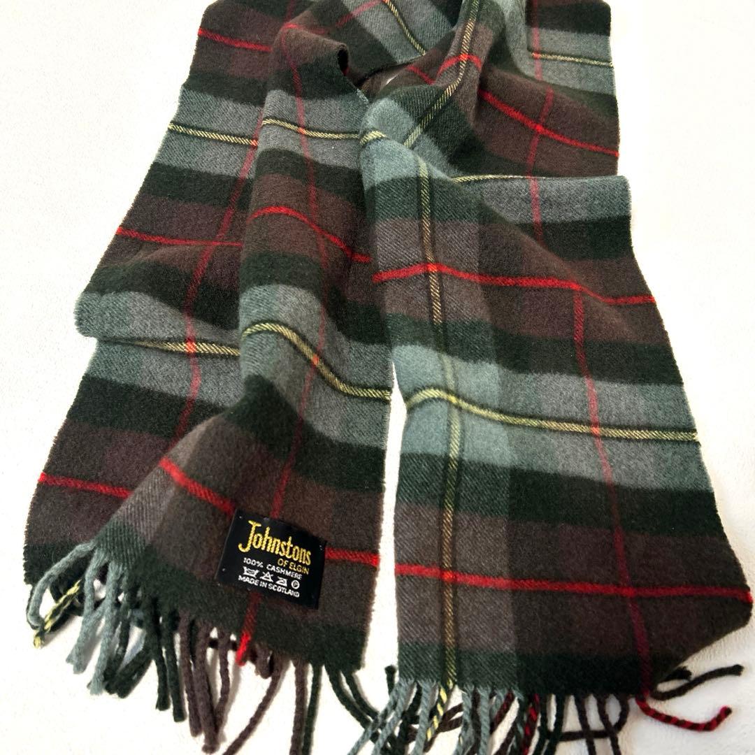 美品✨Johnstons ジョンストンズ カシミヤ100% マフラー チェック