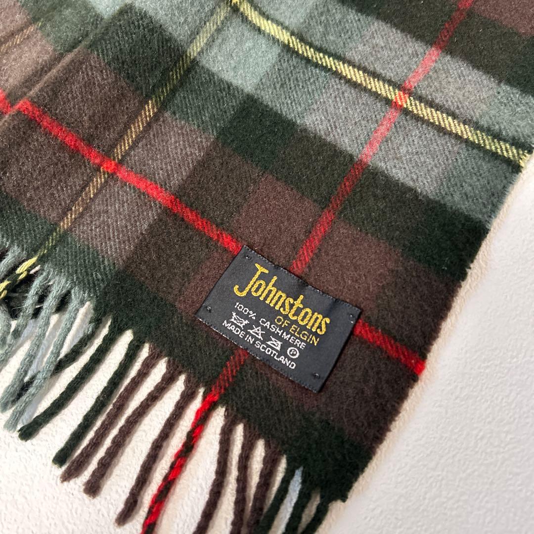 美品✨Johnstons ジョンストンズ カシミヤ100% マフラー チェック