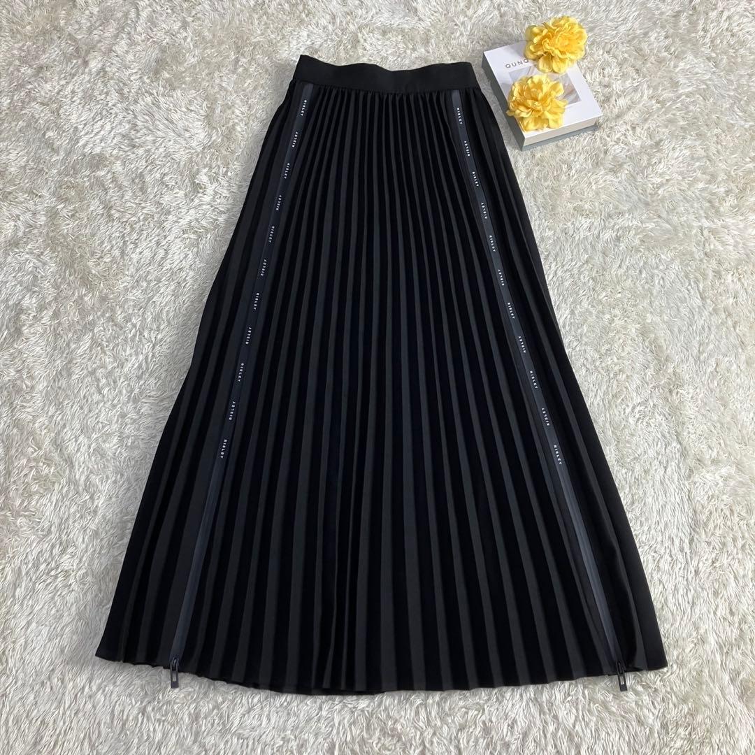美品✨人気　リズレー ZIPプリーツスカート　ロング　ペチコート付き　FREE