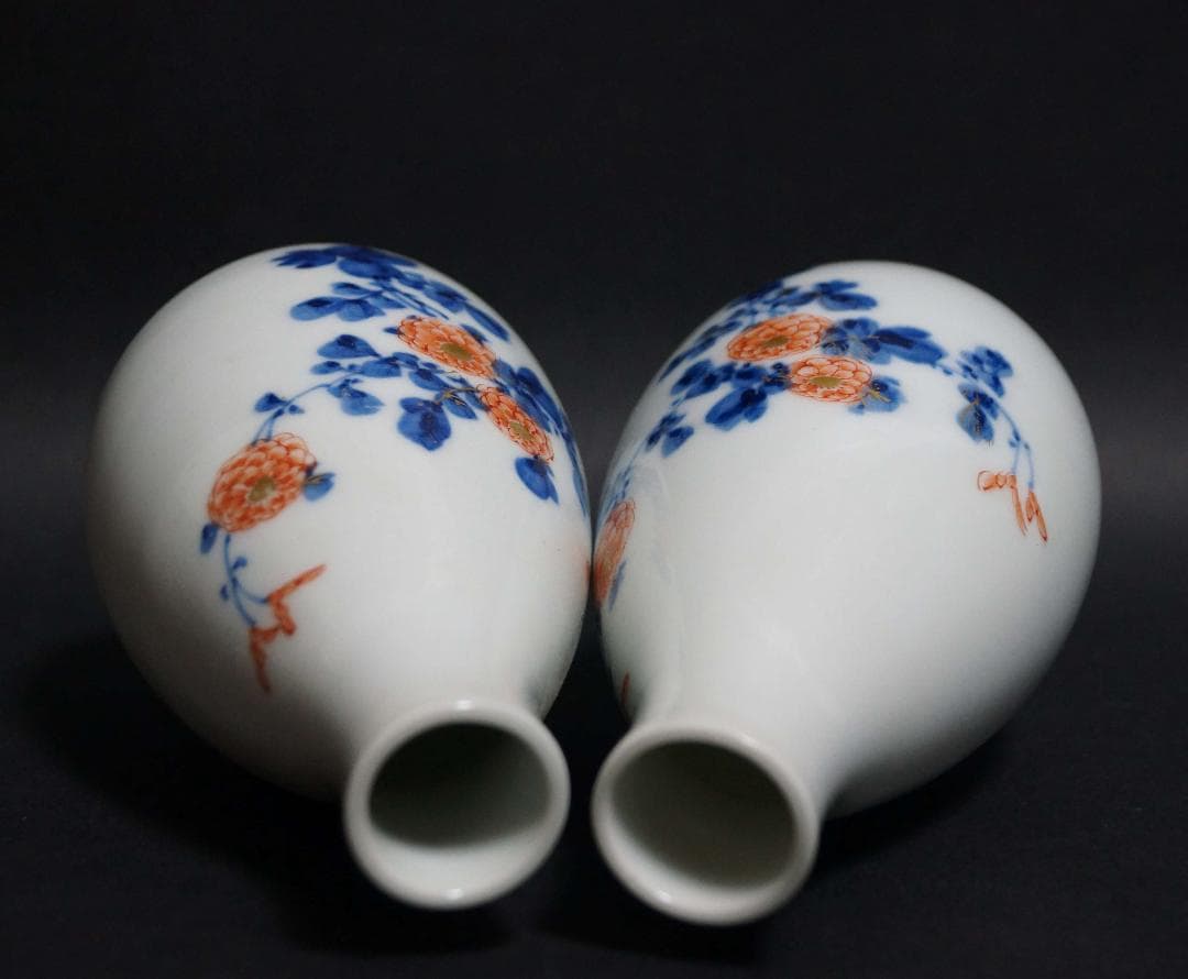 平安 西村徳泉造 金彩色絵『花文』徳利 二点セット / 酒器