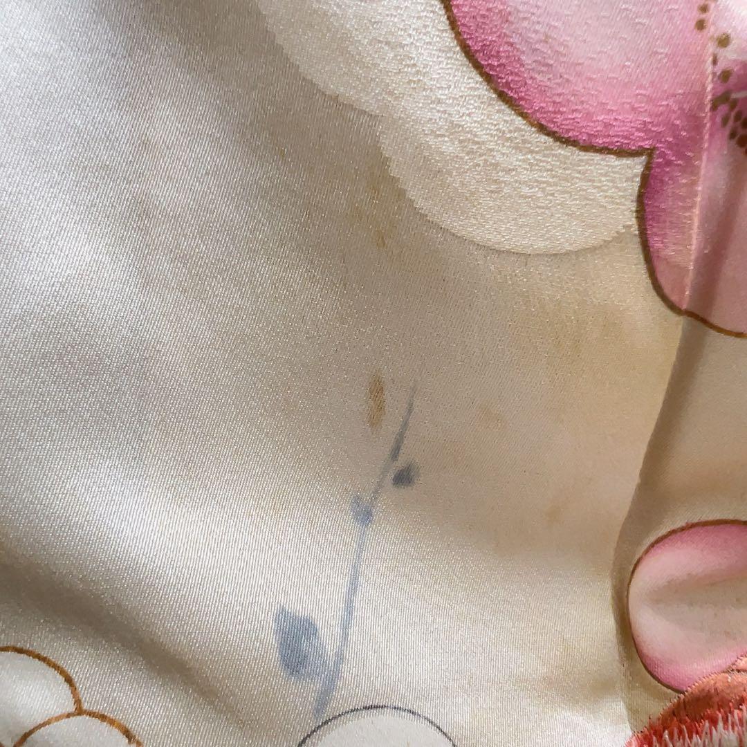 振袖　セミアンティーク　刺繍　絞り　鴛鴦　鳥　梅花　着物　092tz