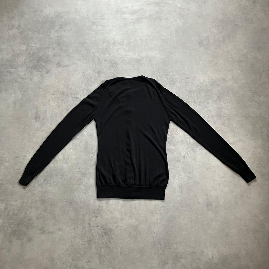 トップス JOHN SMEDLEY black wool knit cardigan