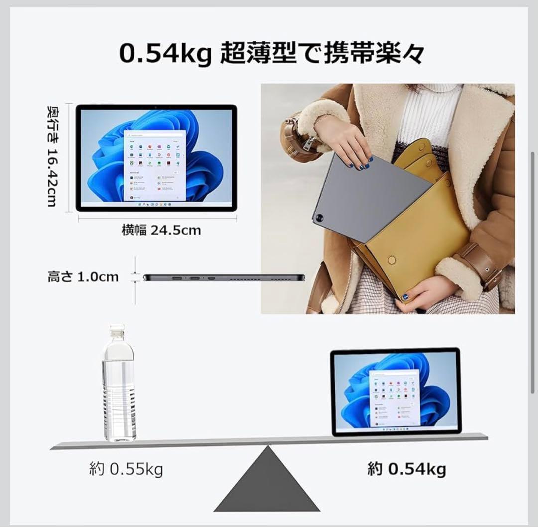 10.1型 2in1 Windows11 Pro タブレットPC 12GB