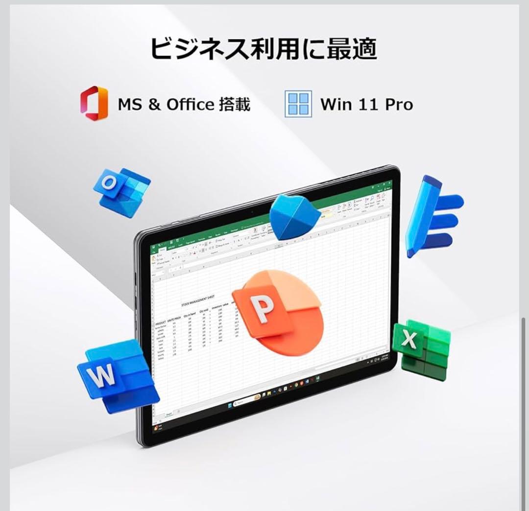 10.1型 2in1 Windows11 Pro タブレットPC 12GB