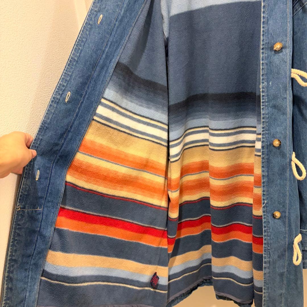 90s DENIM&coライナー付き デニム ダッフルコート 3XLサイズ