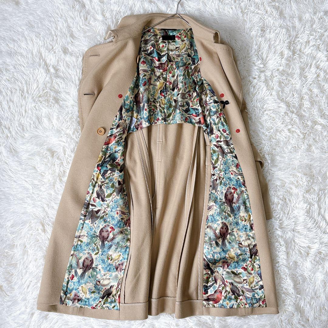 ポールスミスブラック✨カシミヤ混✨ダブルブレストコート✨マルチカラー✨牛革✨羊毛