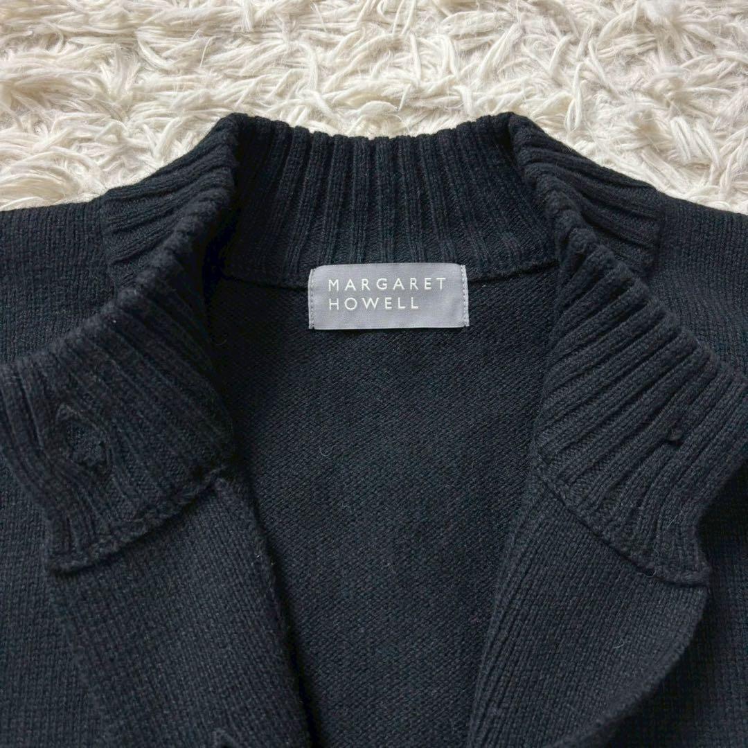 【美品】24AW マーガレットハウエル カシミヤ クルーネックカーディガン 黒