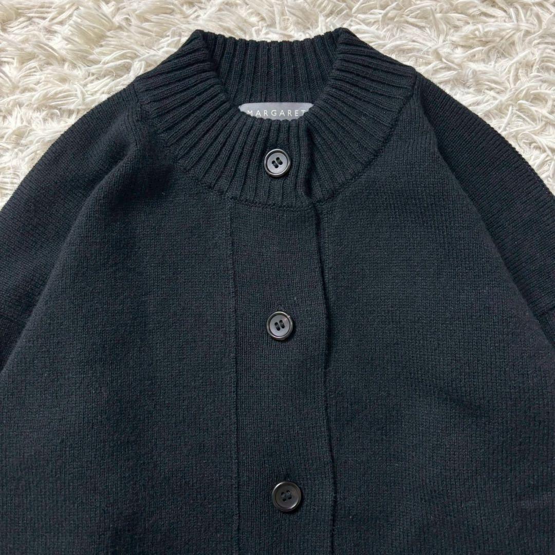 【美品】24AW マーガレットハウエル カシミヤ クルーネックカーディガン 黒