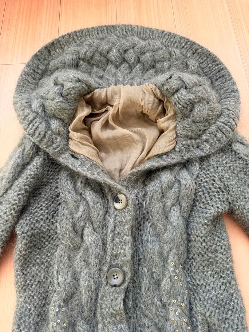 ERMANNO SCERVINO ケーブルニットロングコート 38
