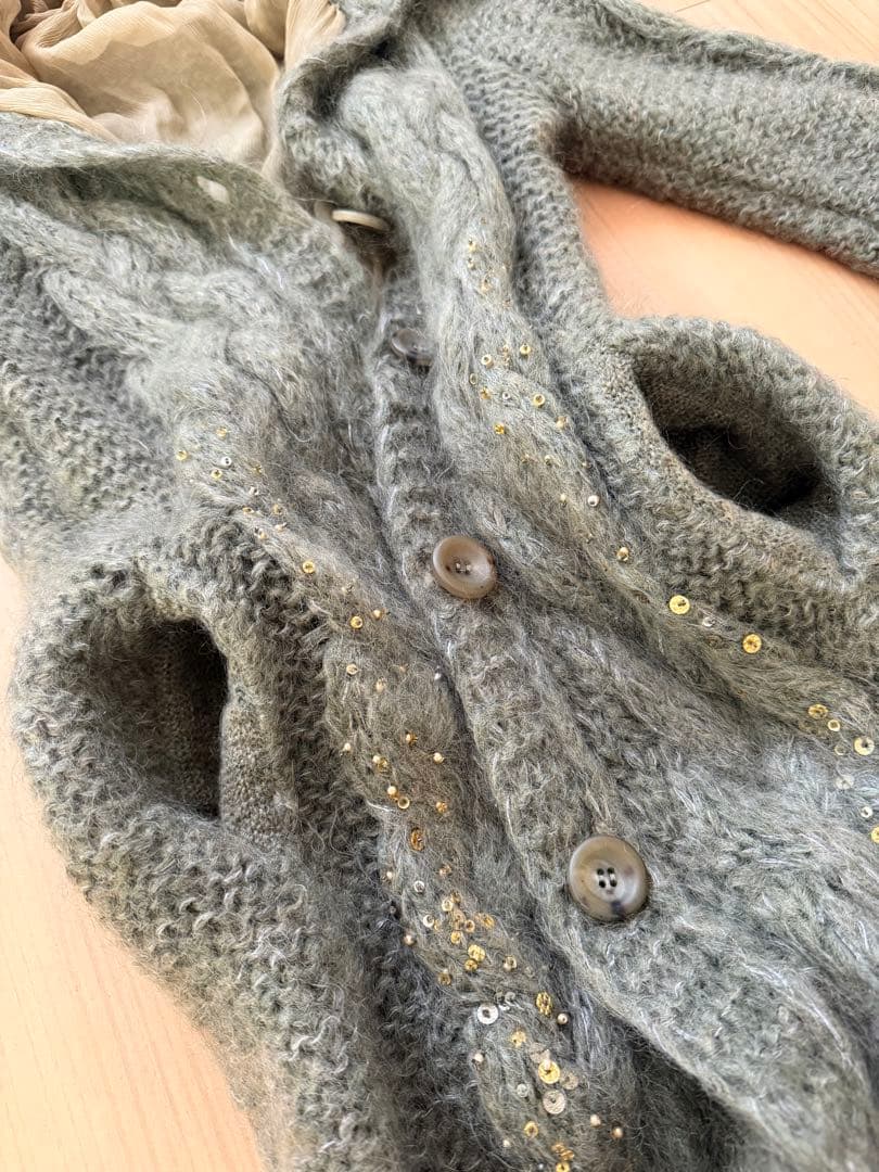 ERMANNO SCERVINO ケーブルニットロングコート 38
