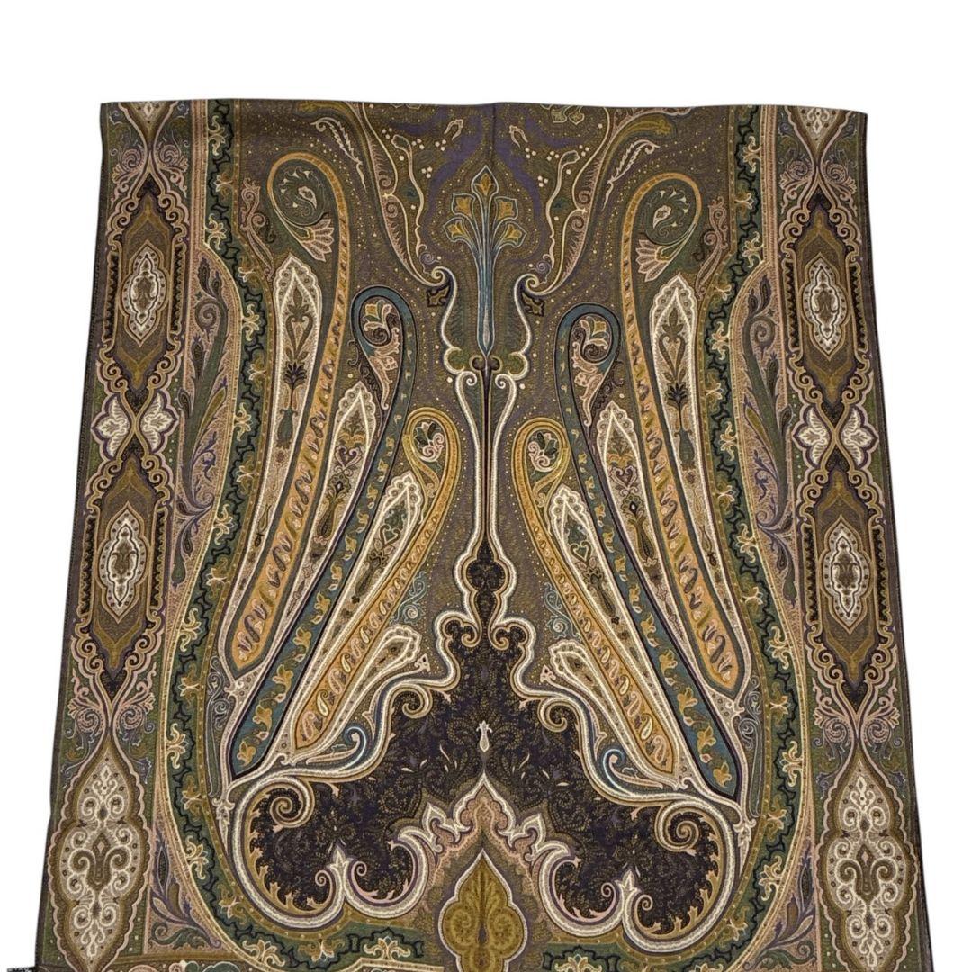 【極美品】ETRO エトロ シルク混 大判ストール スカーフ ロング イタリア製