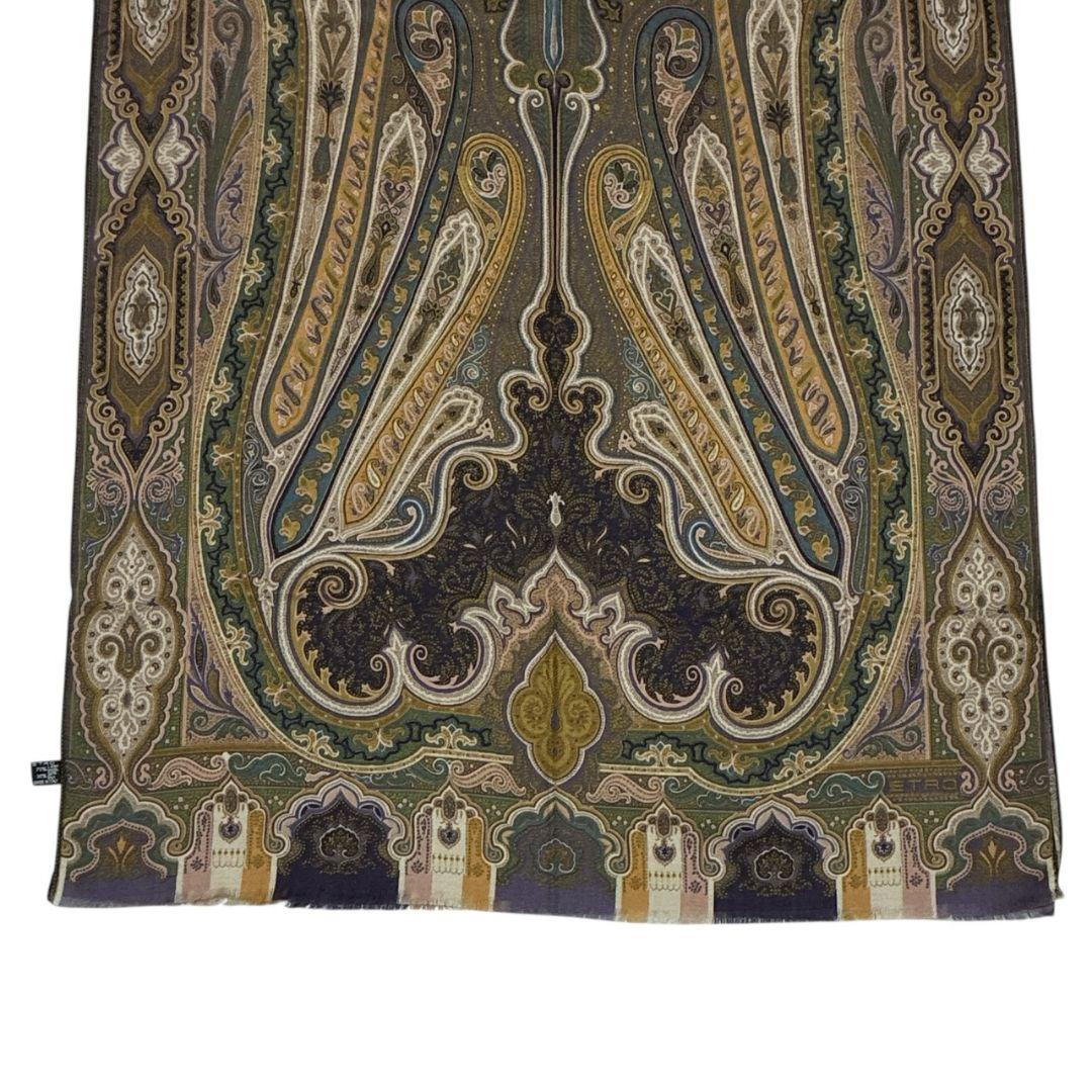 【極美品】ETRO エトロ シルク混 大判ストール スカーフ ロング イタリア製