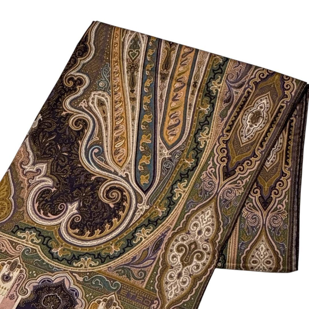 【極美品】ETRO エトロ シルク混 大判ストール スカーフ ロング イタリア製