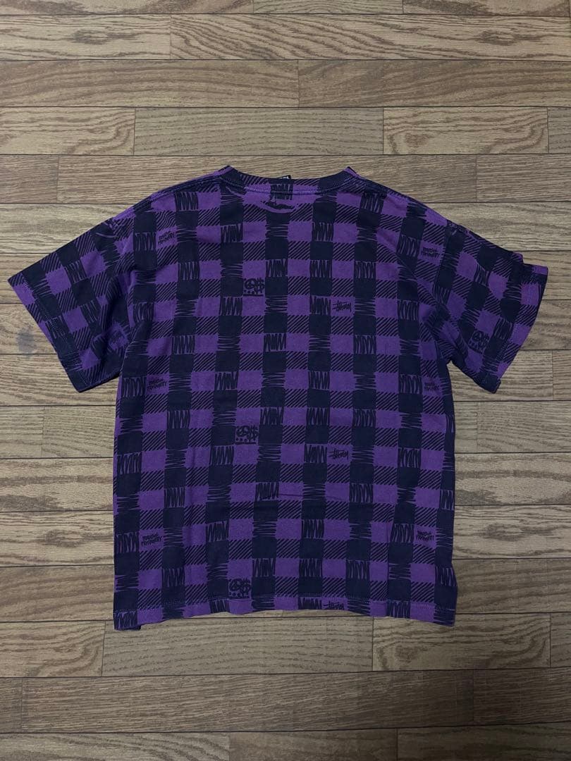 old stussy check tee 総柄 vintage tee